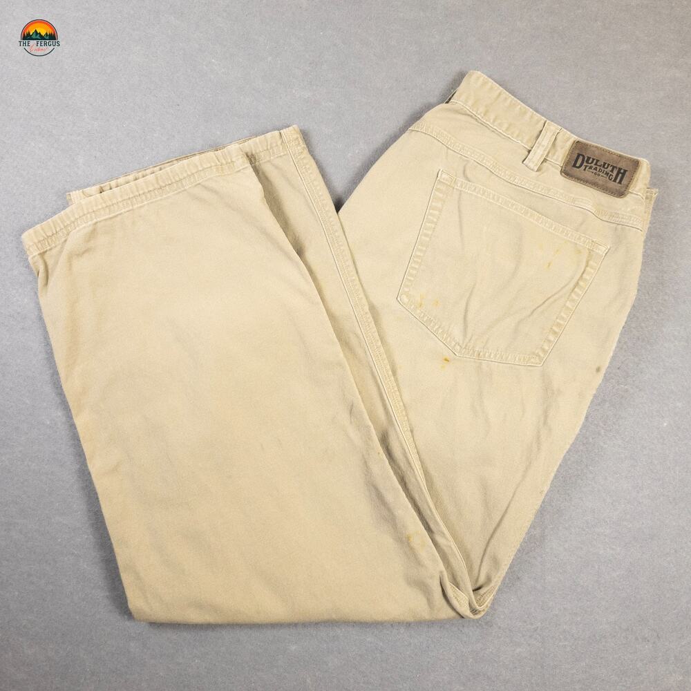 Duluth Trading Co. Flex Fire Hose Chino Pants Beige Straight Leg Men's 40X32